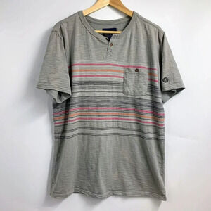 Roark Revival Men's Mahabs Knit Striped Short Sleeve Pocket T Shirt Size L